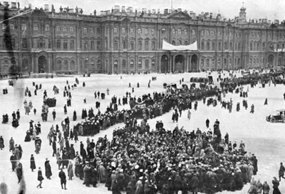 1917 Protest in Saint Petersburg.