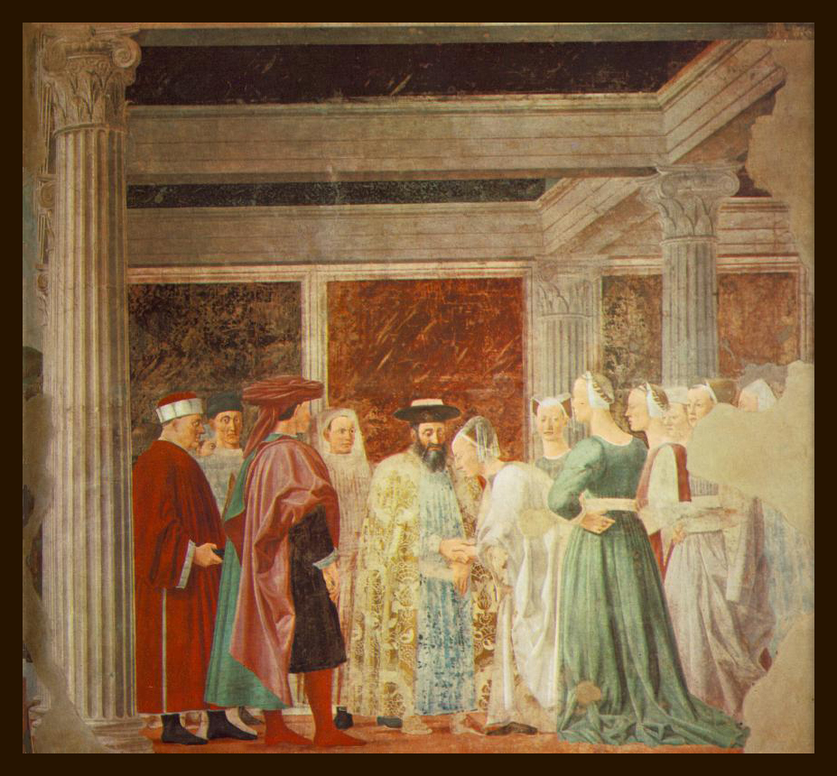 The Meeting of Solomon and the Queen of Sheba by Piero della Francesca c. 1452.