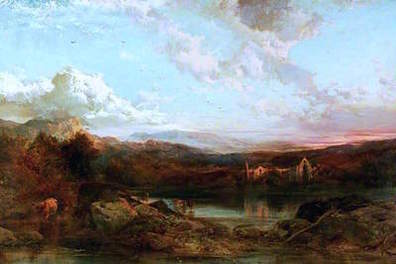 Tintern Abbey by Henry Bright (1810-1873).